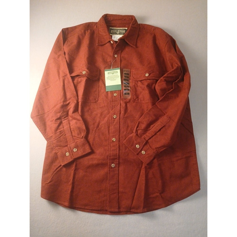 Field & Stream Men's Burgundy Outdoor Shirt Button Down Heavy 100 Cotton XL New!